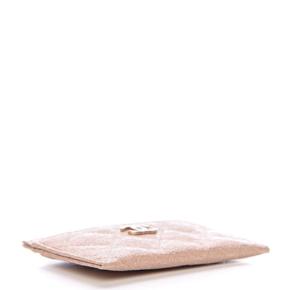 Chanel Camellia Calfskin Embossed Quilted Card Holder Beige 4 of 9