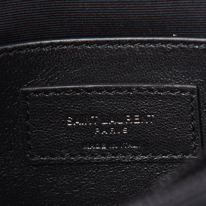 Saint Laurent Sheepskin Matelasse Chevron Monogram Medium College Bag Black 6 of 9