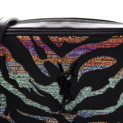 Saint Laurent Calfskin Tiger Burnout Monogram Lou Camera Bag Black Multicolor 11 of 11