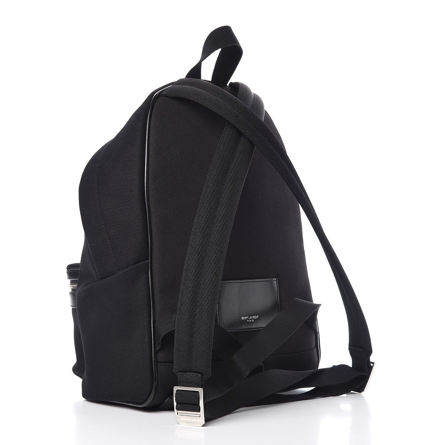 Saint Laurent Canvas Signature Embroidered Mini City Backpack Black 3 of 13