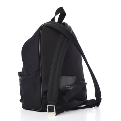 Saint Laurent Canvas Signature Embroidered Mini City Backpack Black 3 of 13