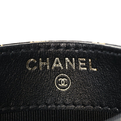 Chanel Calfskin Crocodile Embossed Graffiti 2.55 Cocodile Reissue Card Holder Black Gold 6 of 9