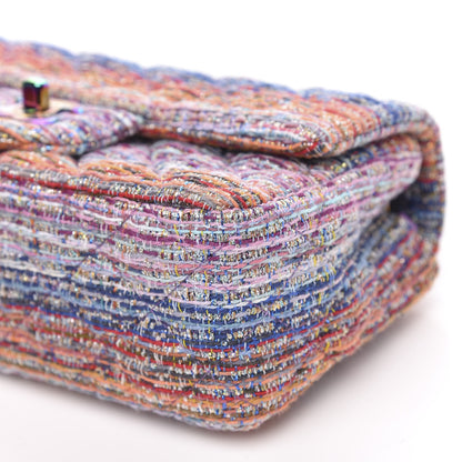 Chanel Tweed Quilted Mini Rectangular Flap Blue Pink Orange 9 of 11
