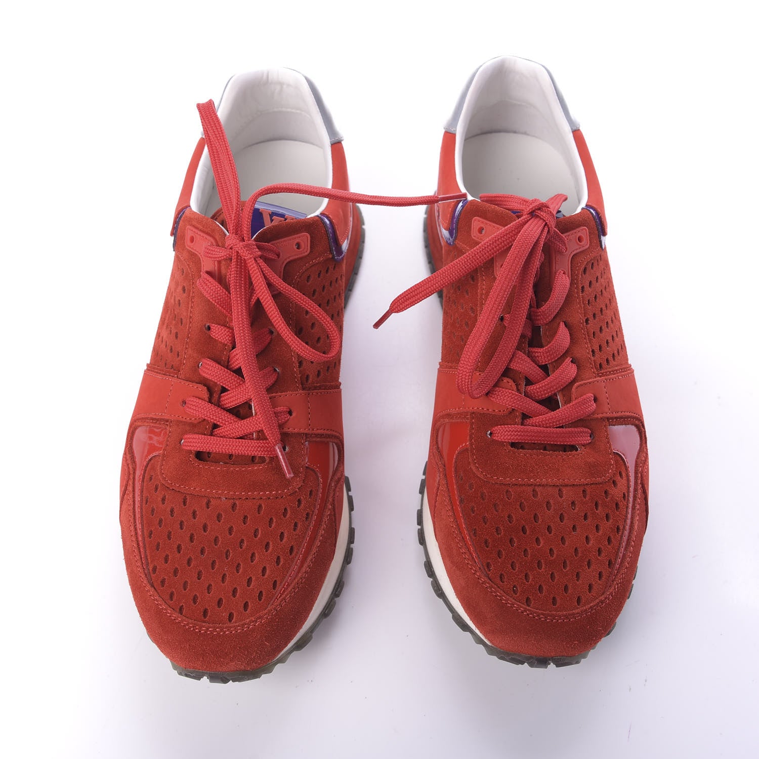 Louis Vuitton Nubuck Calfskin Perforated Run Away Sneakers 39.5 Rouge 5 of 9
