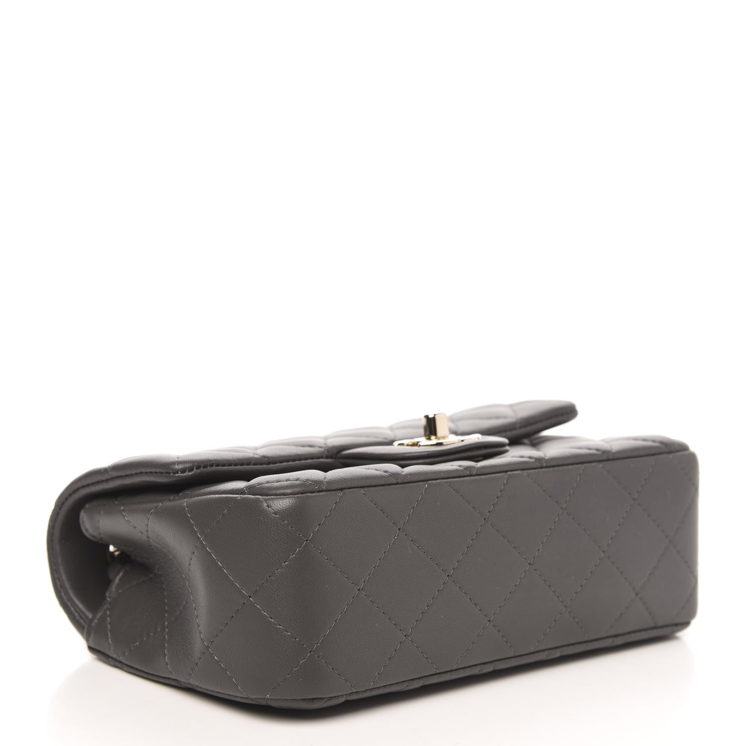 Chanel Lambskin Quilted Mini Rectangular Flap Grey 4 of 11