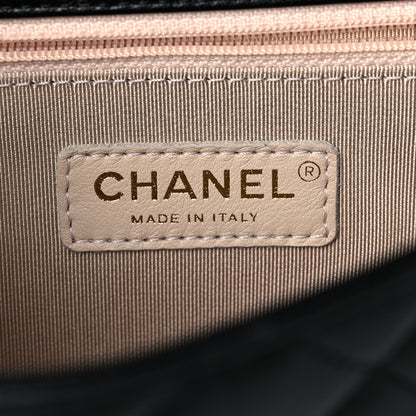 Chanel Goatskin Quilted Pearl Chain Flap Bag Black 4 of 14