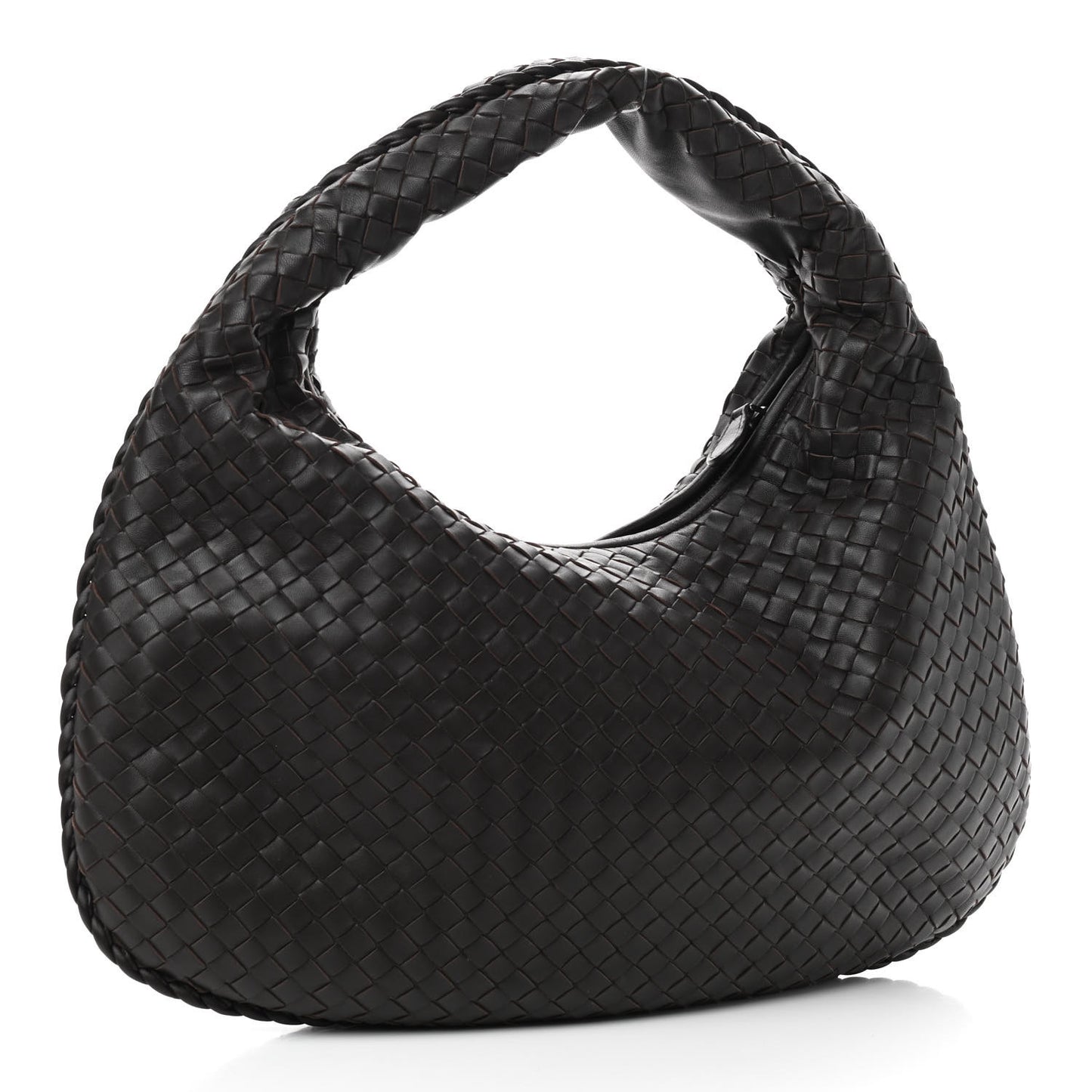 Nappa Intrecciato Medium Veneta Hobo Ebano