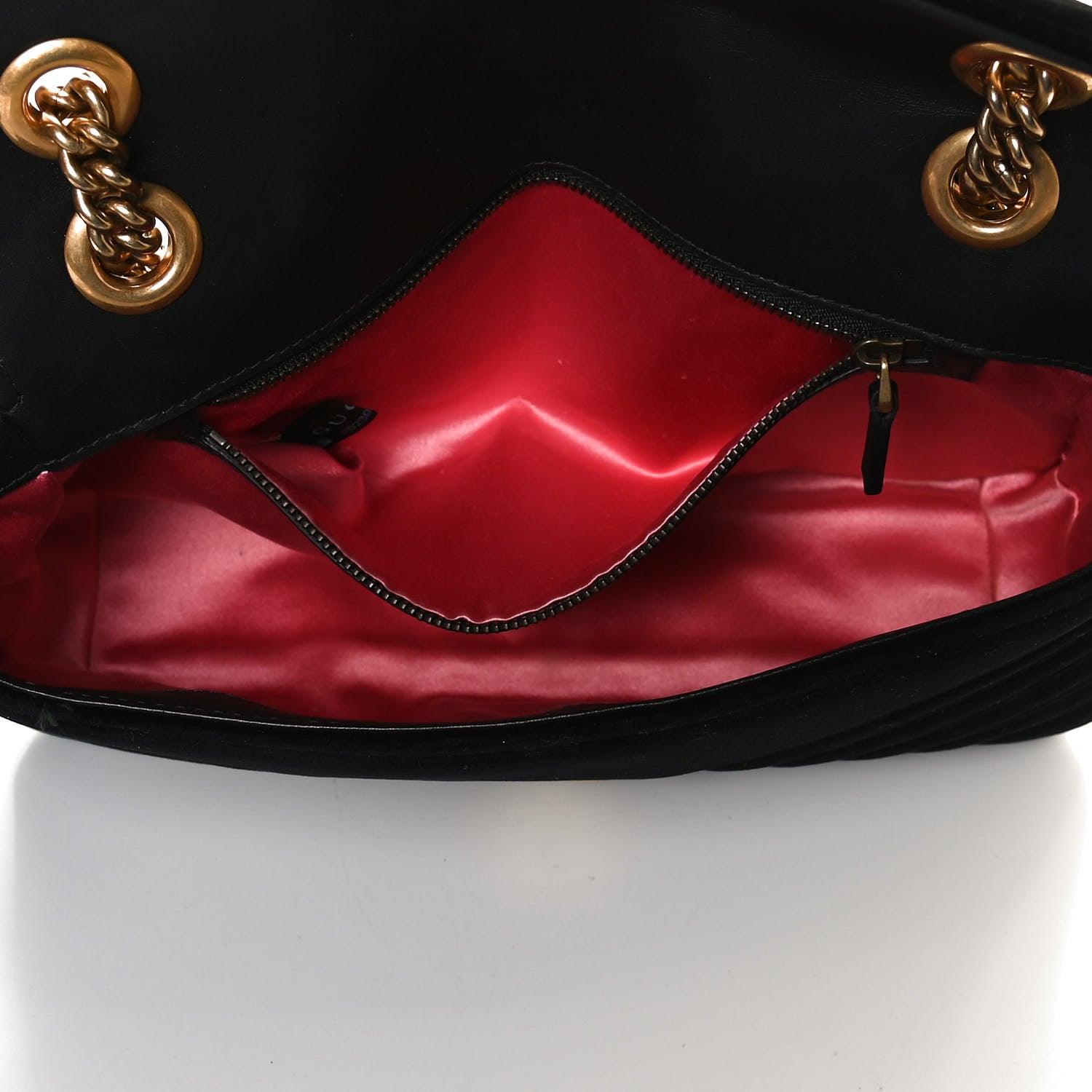 Gucci Velvet Matelasse Medium GG Marmont Shoulder Bag Black 5 of 13
