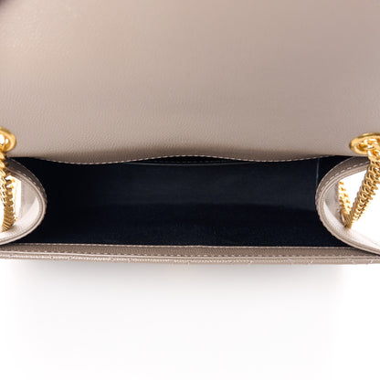 Saint Laurent Grain De Poudre Textured Mixed Matelasse Triquilt Small Monogram Satchel Greyish Brown 5 of 12