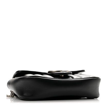 Gucci Calfskin Matelasse Aria Super Mini GG Marmont Shoulder Bag Black 4 of 13