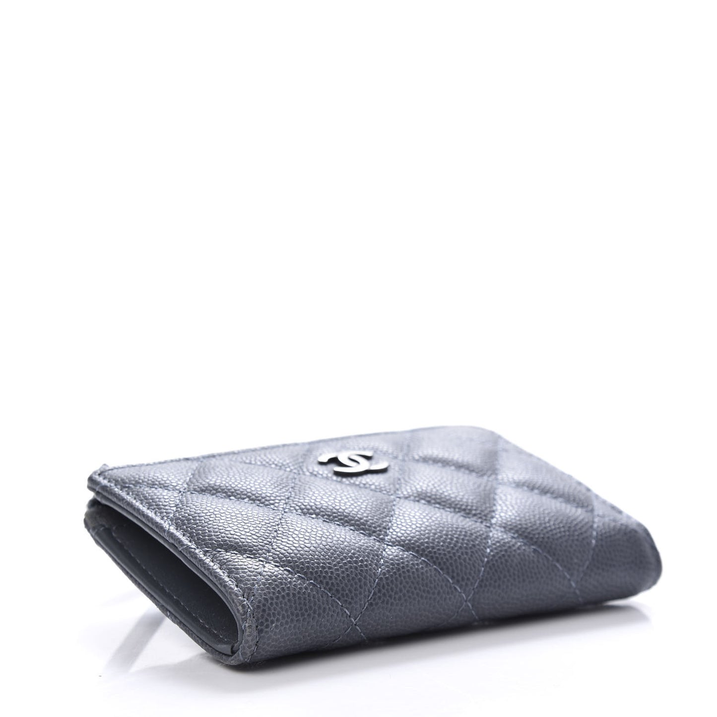 Caviar Quilted Key Holder Case Grey
