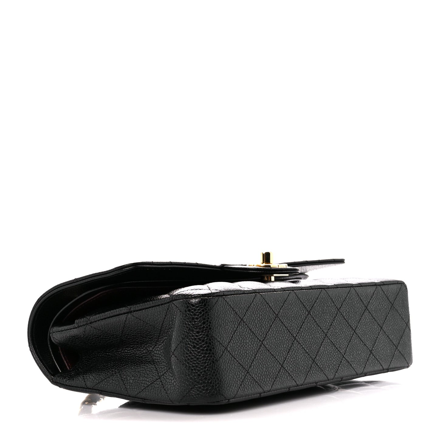 Caviar Quilted Medium Double Flap Black