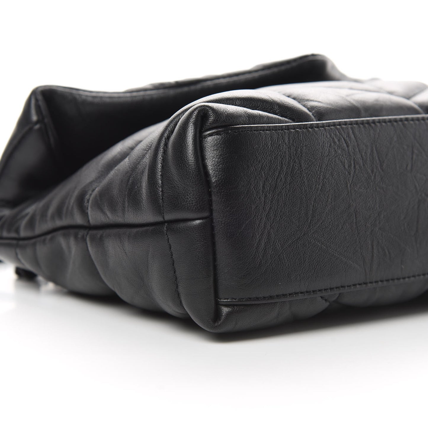 Lambskin Quilted Toy Loulou Puffer Monogram Chain Satchel Black