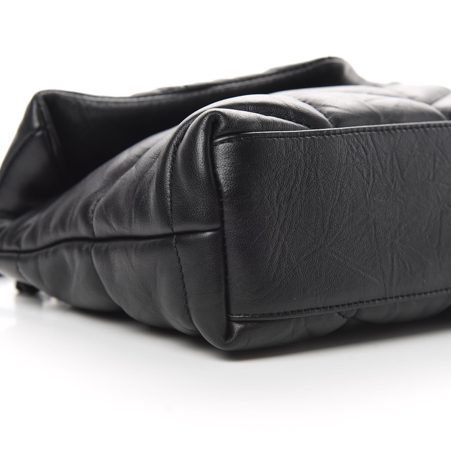 Saint Laurent Lambskin Quilted Toy Loulou Puffer Monogram Chain Satchel Black 9 of 10