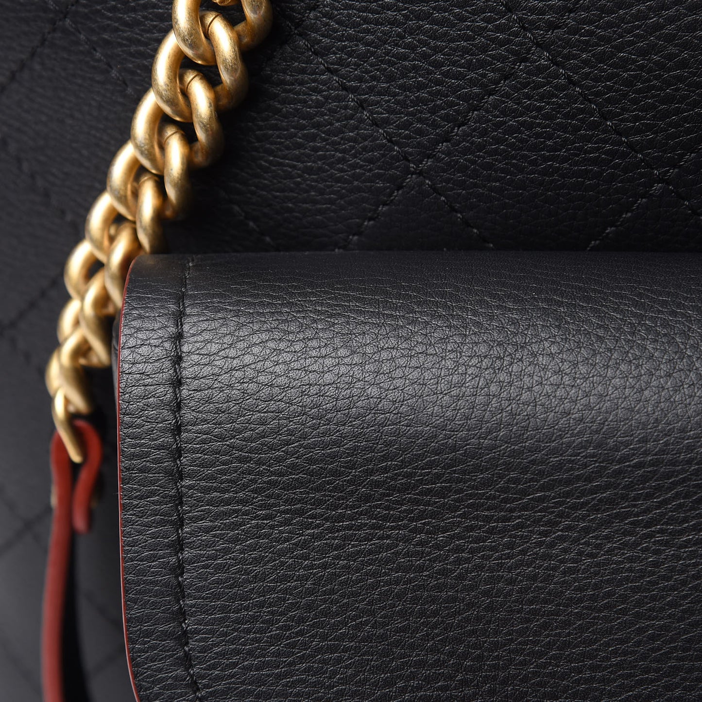 Calfskin Stitched Archi Chic Large Tote Black