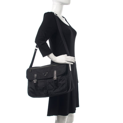 Prada Tessuto Nylon Messenger Bag Black 2 of 12