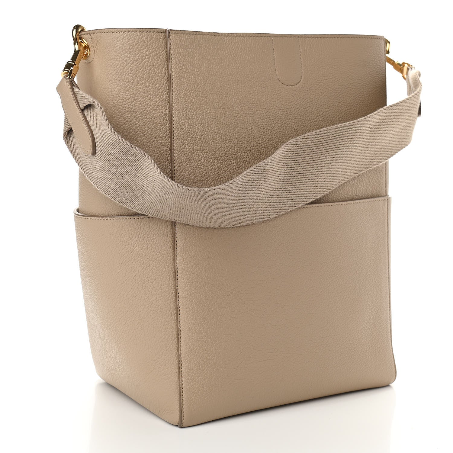 Celine Soft Grained Calfskin Sangle Bucket Bag Dune 3 of 10