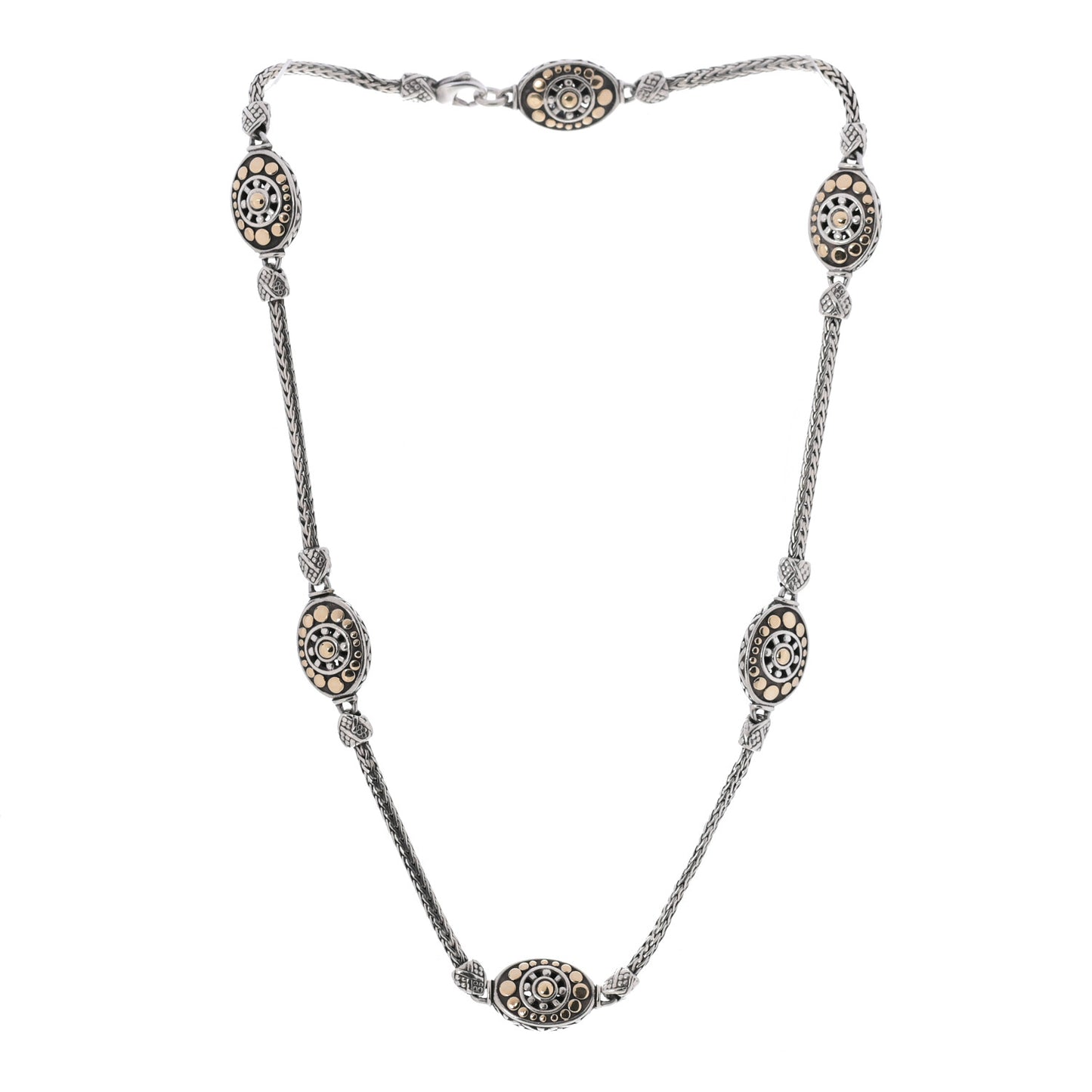 Sterling Silver 18K Yellow Gold Jaisalmer Oval Sautoir Necklace