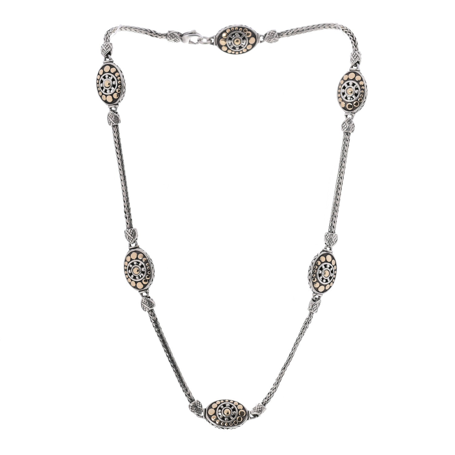 John Hardy Sterling Silver 18K Yellow Gold Jaisalmer Oval Sautoir Necklace 3 of 4
