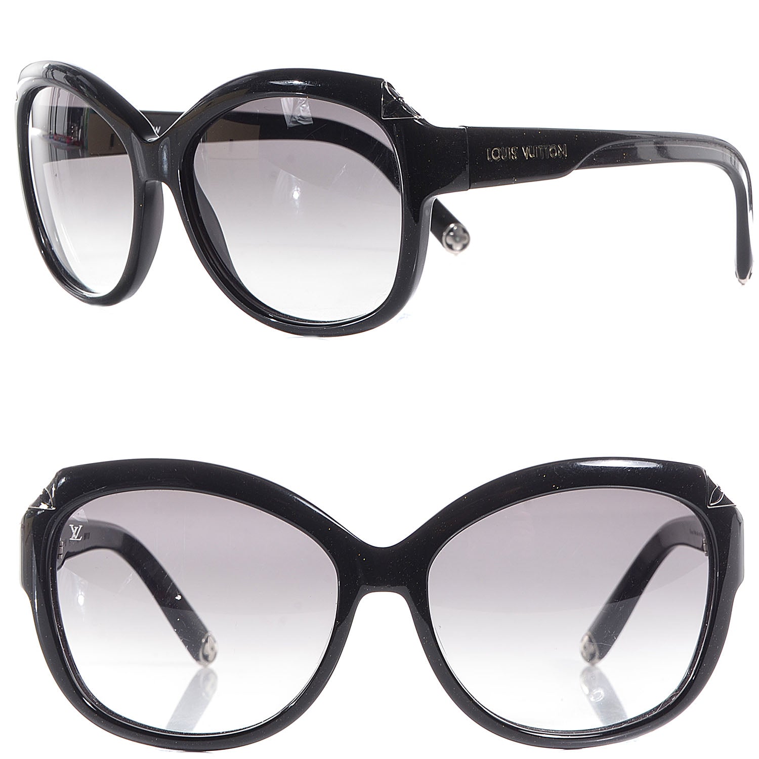 Louis Vuitton Acetate Hortensia Sunglasses Z0485W Black Glitter 1 of 5