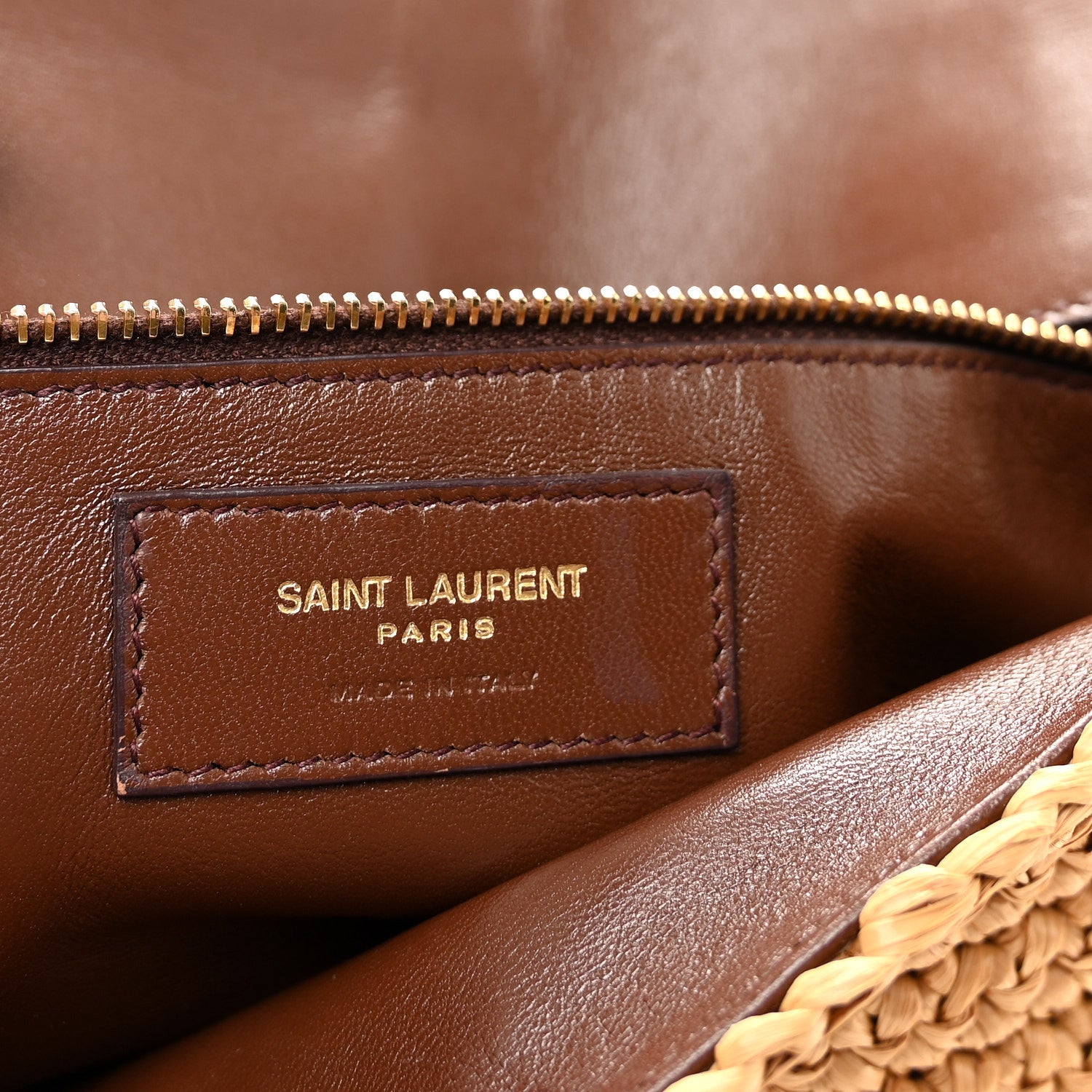 Saint Laurent Raffia Monogram Tassel Kate 99 Dark Nude 6 of 9