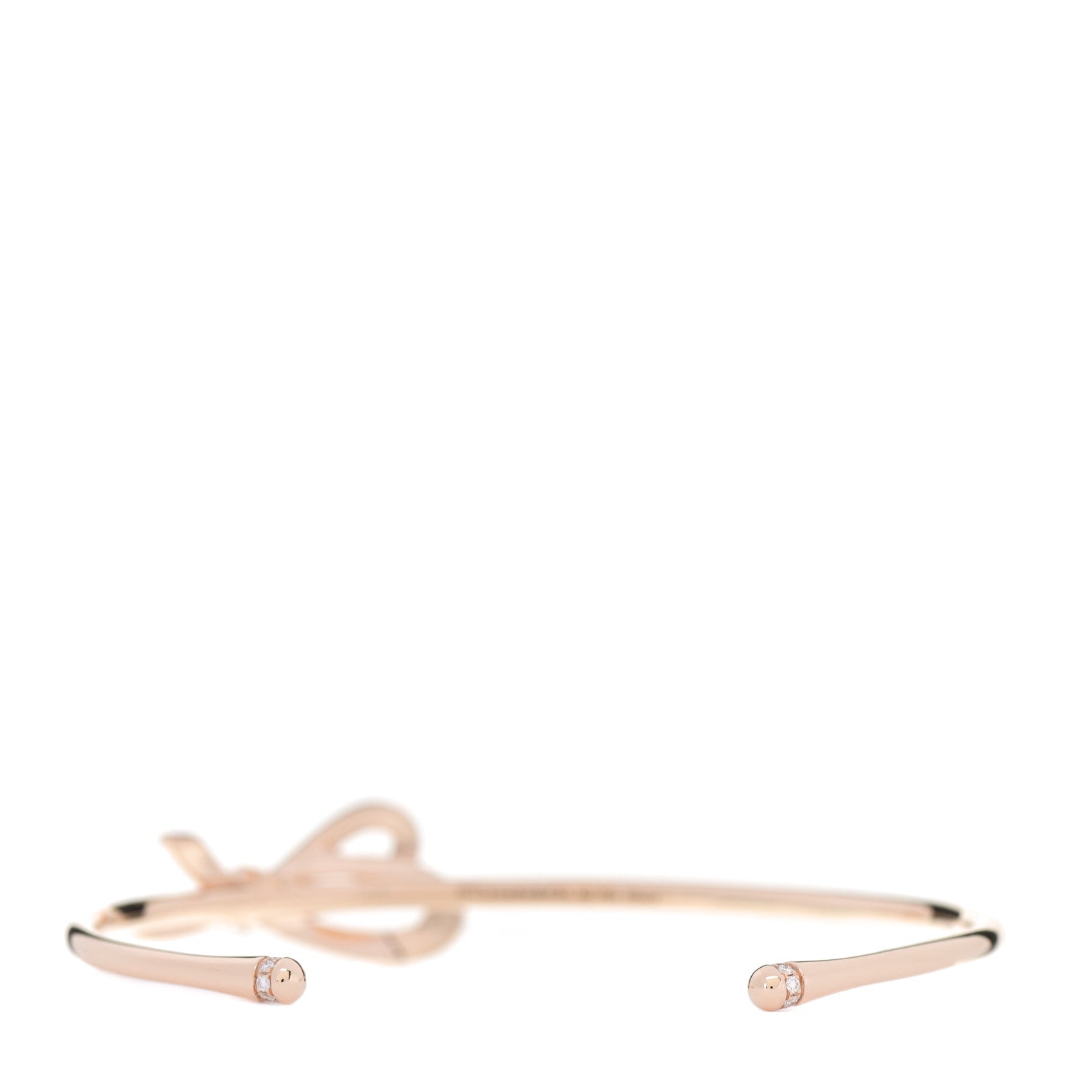 Tiffany 18K Rose Gold Diamond Bow Cuff Bracelet 2 of 4