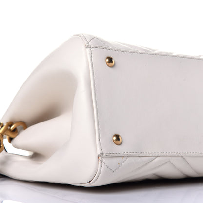 Gucci Calfskin Matelasse Small GG Marmont Tote White 9 of 10