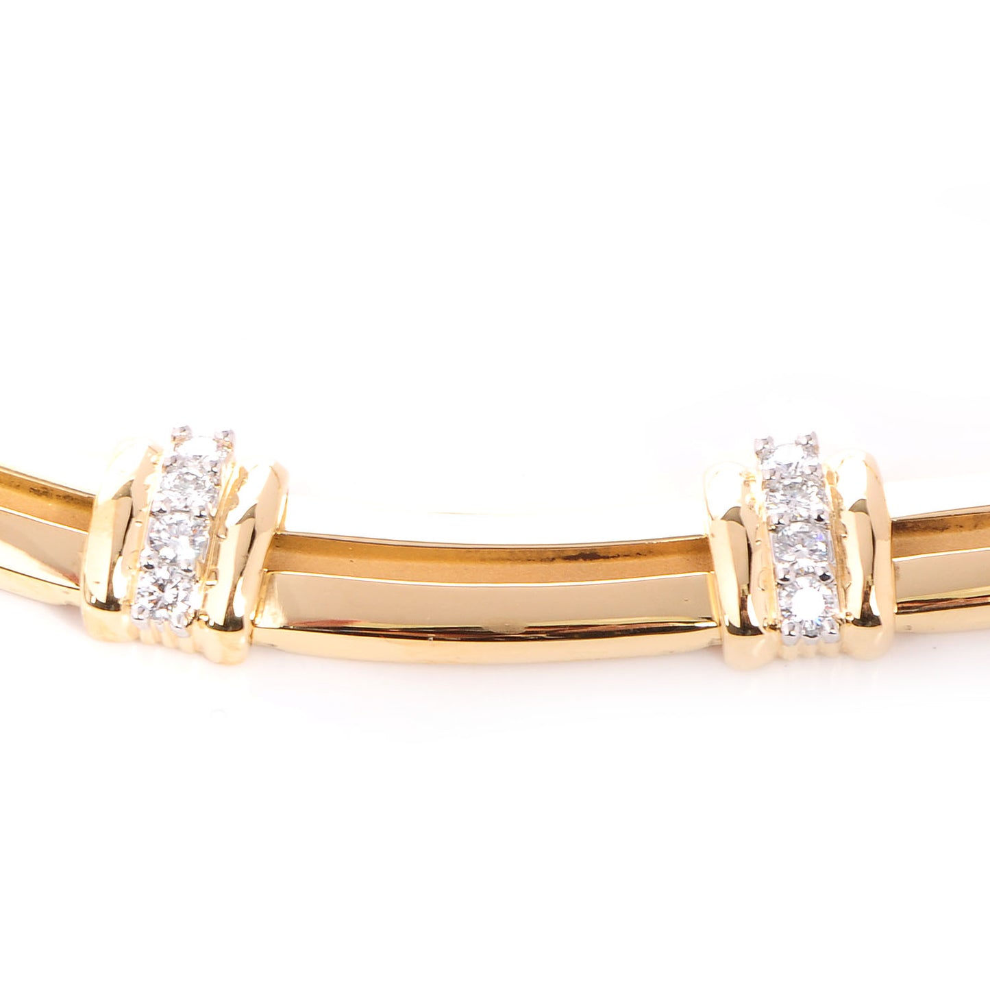 18k Yellow Gold Platinum Diamond Atlas Necklace