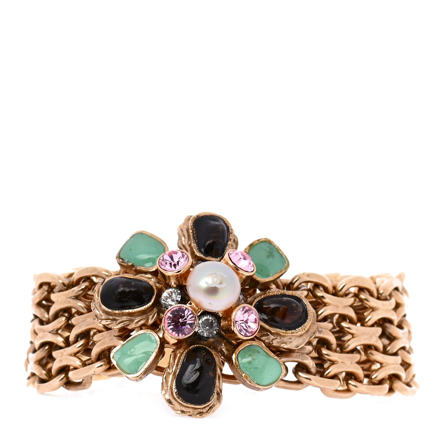 Crystal Pearl Gripoix Bracelet Gold