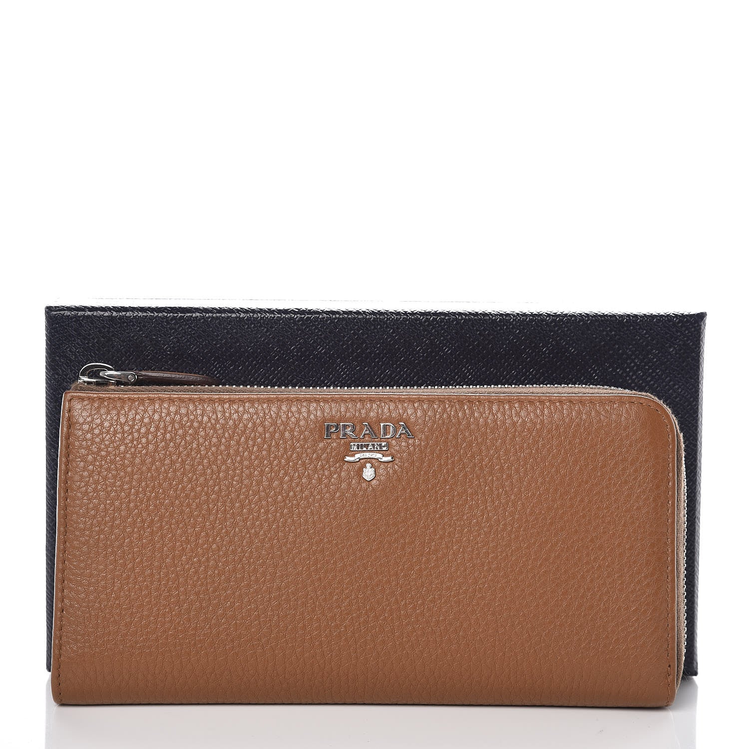 Prada Vitello Phenix Zip Around Wallet Cannella 7 of 7