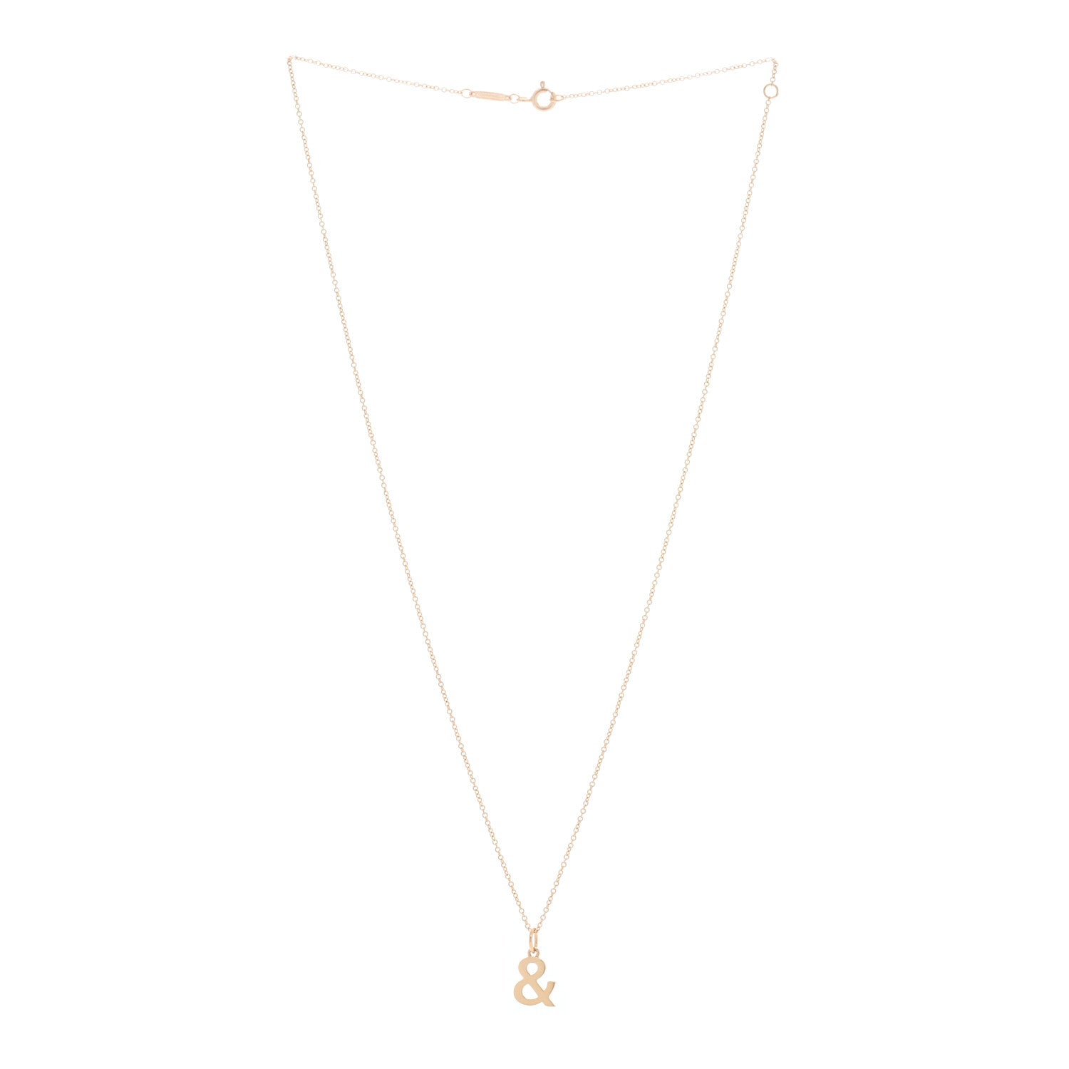 Tiffany 18K Rose Gold Ampersand Pendant Necklace 3 of 5