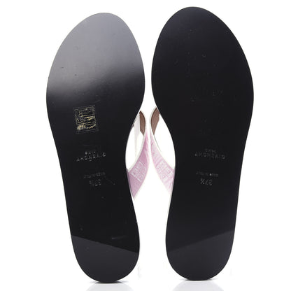Givenchy Grosgrain Cross Logo Ankle Strap Sandals 37.5 Pink White 6 of 11