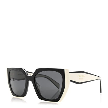 Prada Acetate Sunglasses SPR 15W Black White 1 of 8