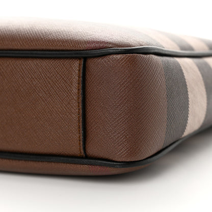 Burberry E-Canvas House Check Canvas Rambler Crossbody Messenger Bag Dark Birch Brown 9 of 9