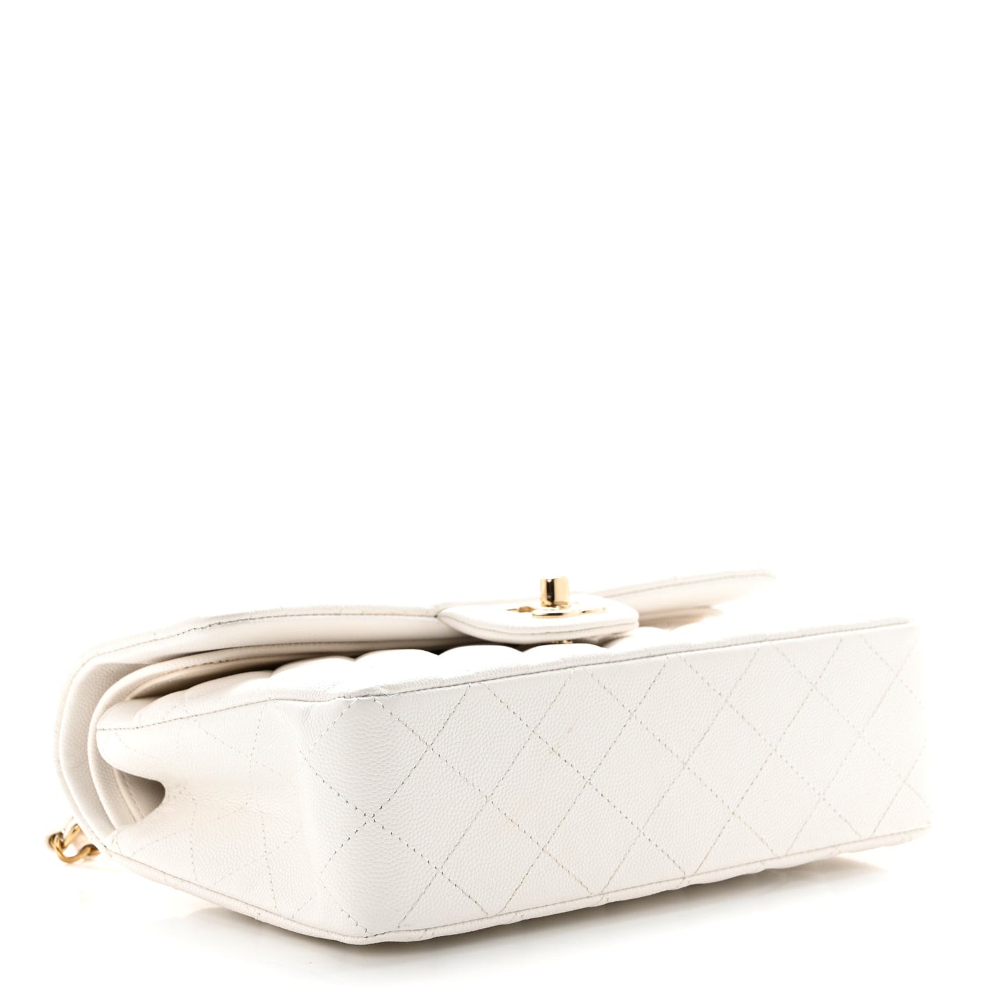 Caviar Quilted Small Double Flap White