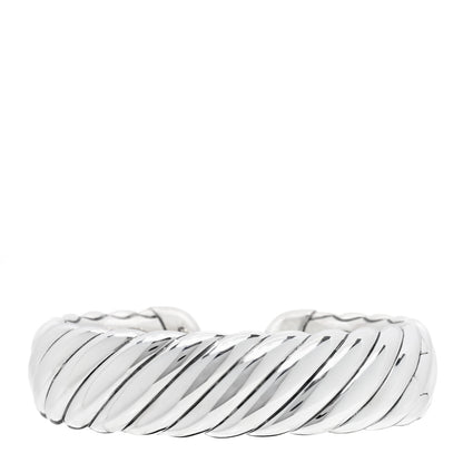 David Yurman Sterling Silver Diamond 17mm Waverly Bracelet 2 of 3