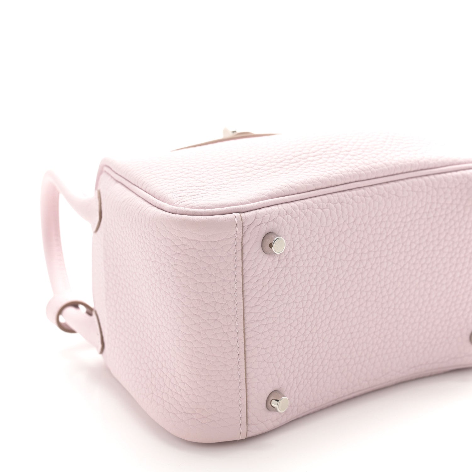 Hermes Taurillon Clemence Verso Mini Lindy 20 Mauve Pale Mushroom 9 of 11