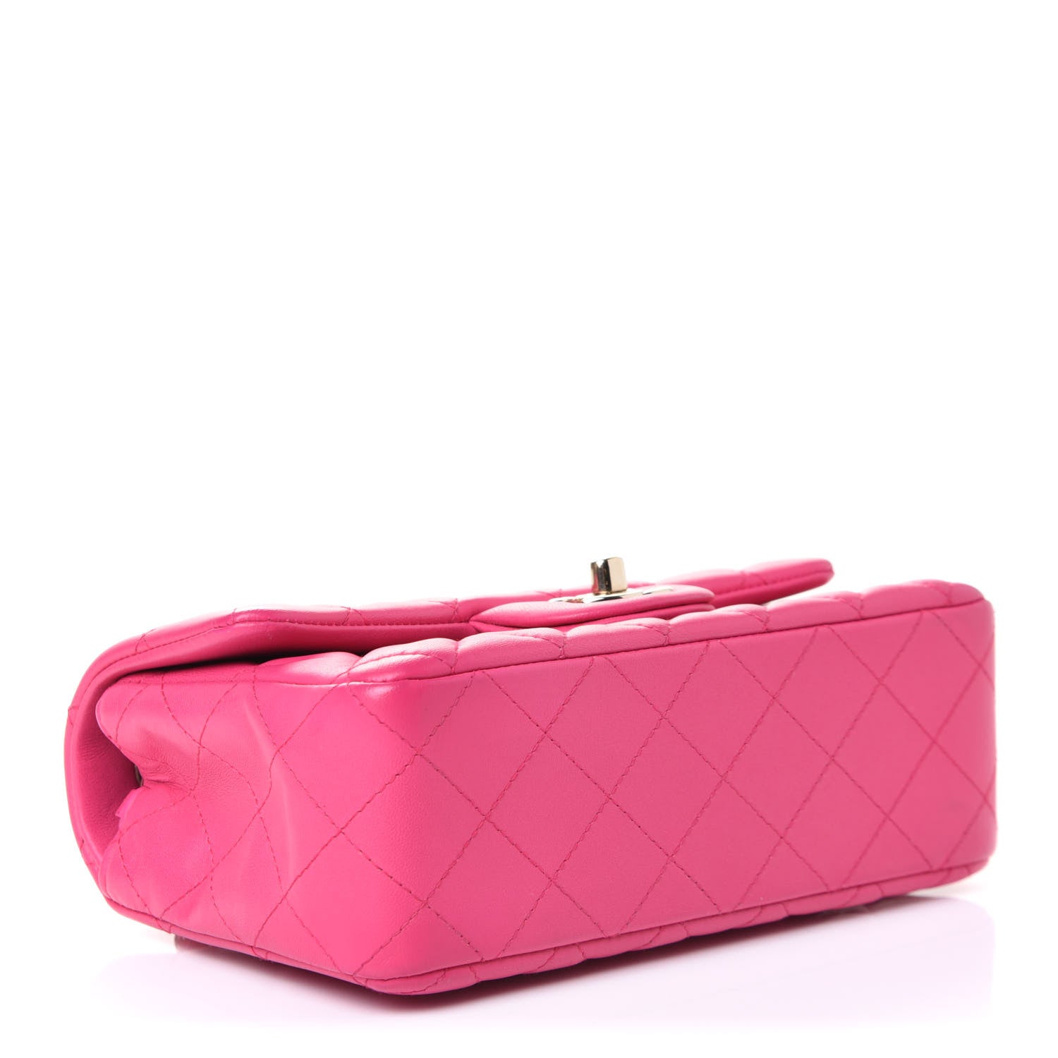 Chanel Lambskin Quilted Mini Rectangular Flap Fuchsia 3 of 5