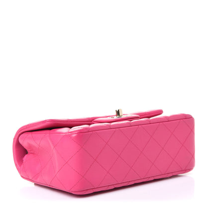 Chanel Lambskin Quilted Mini Rectangular Flap Fuchsia 3 of 5