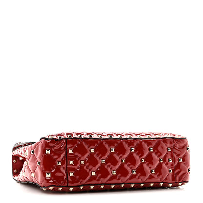 Valentino Garavani Patent Medium Rockstud Spike Shoulder Bag Rosso Valentino 4 of 9
