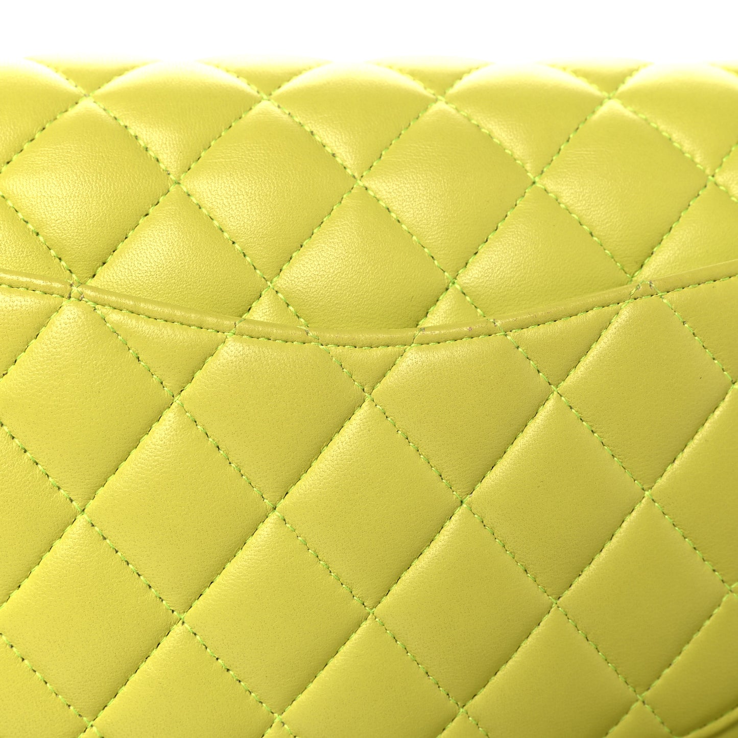 Lambskin Quilted Medium Double Flap Yellow