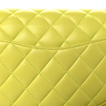 Chanel Lambskin Quilted Medium Double Flap Yellow 11 of 11