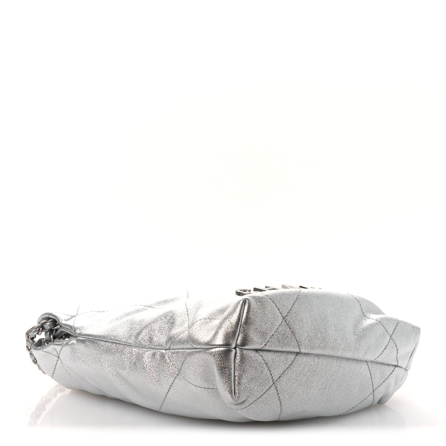 Metallic Lambskin Quilted Mini Chanel 22 Silvery