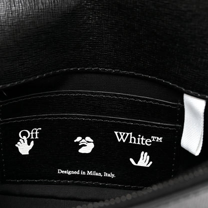 Off-White Saffiano Striped Mini Diag Binder Clip Bag Black White Indus 6 of 11