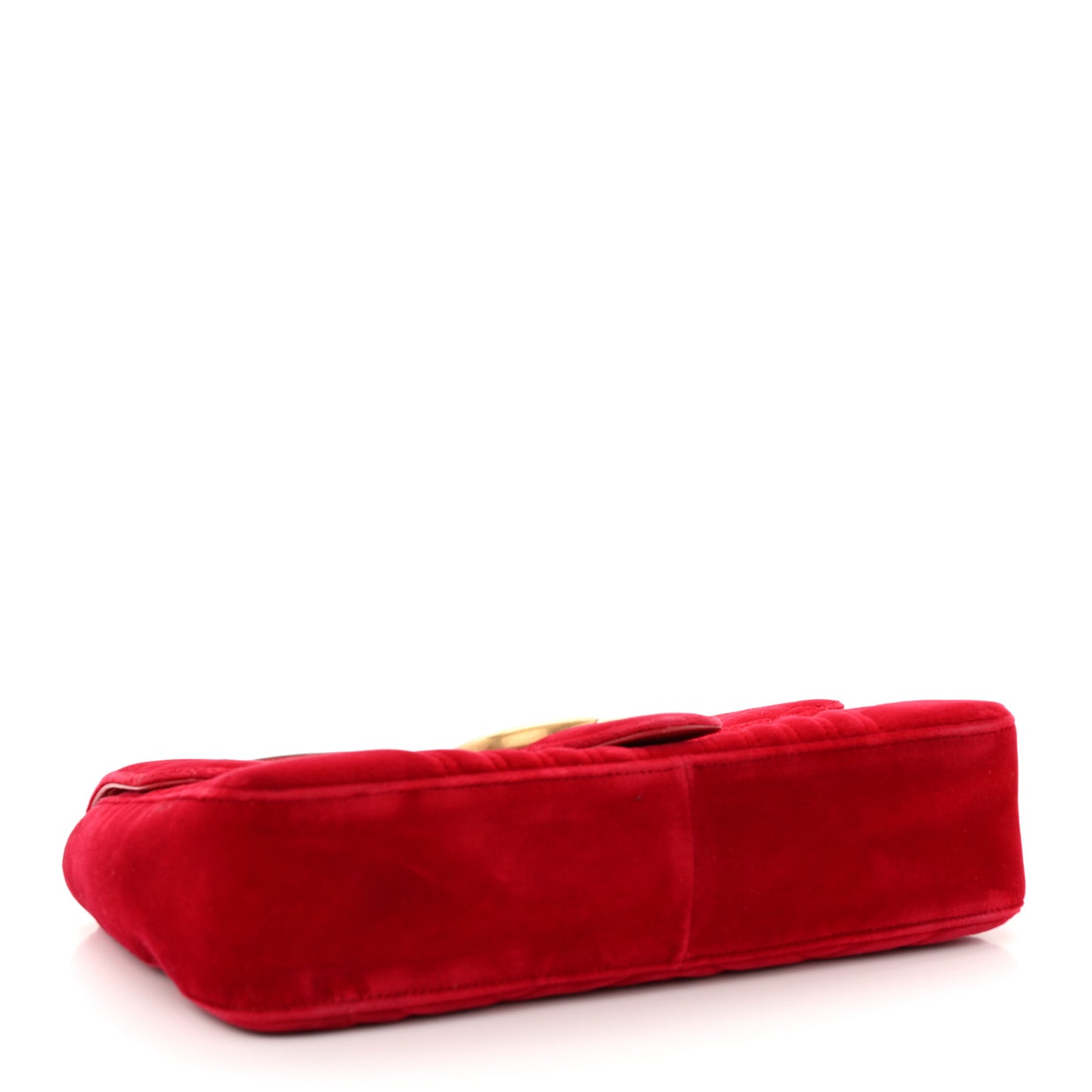 Velvet Matelasse Medium GG Marmont Shoulder Bag Hibiscus Red