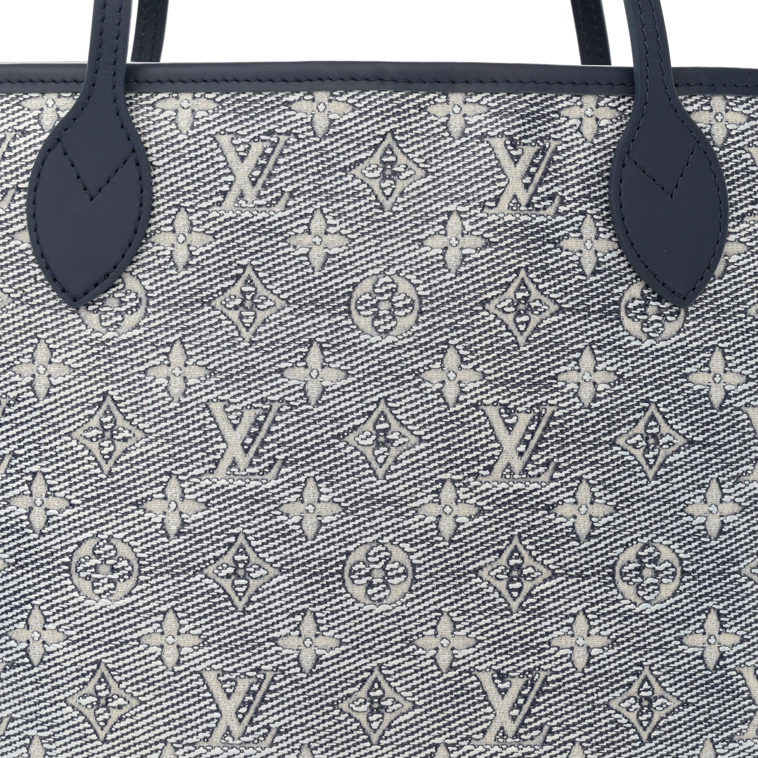 Louis Vuitton Monoglam Neverfull MM Blue 9 of 12