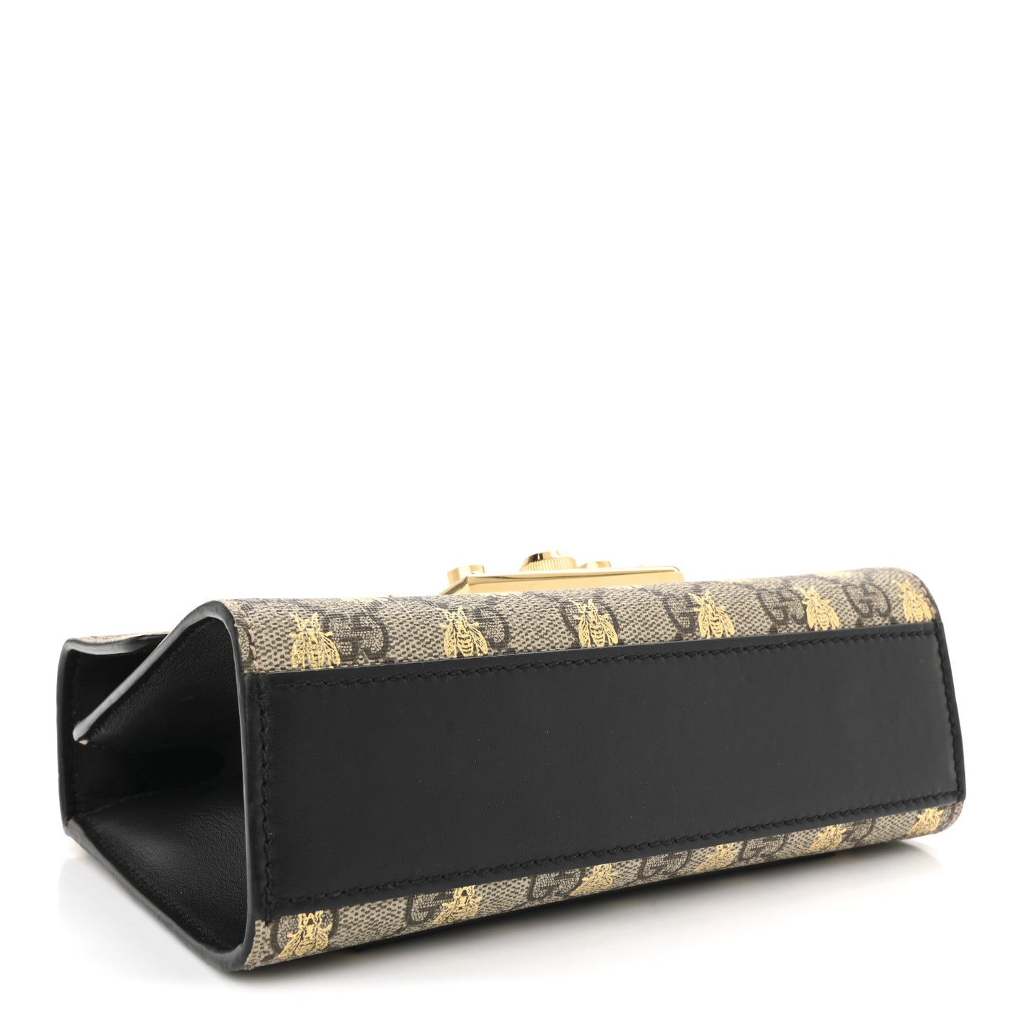 GG Supreme Monogram Bees Small Padlock Shoulder Bag Black