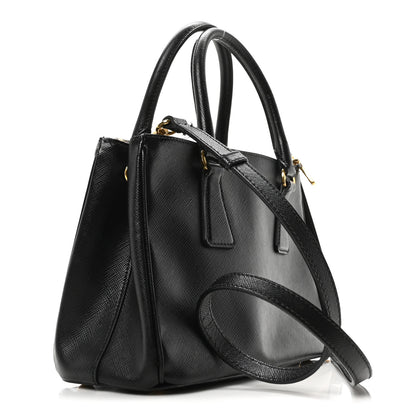 Prada Saffiano Mini Galleria Double Zip Tote Black 3 of 9
