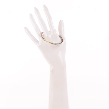 David Yurman Sterling Silver 14K Yellow Gold 5mm Cable Classic Buckle Bracelet 2 of 6