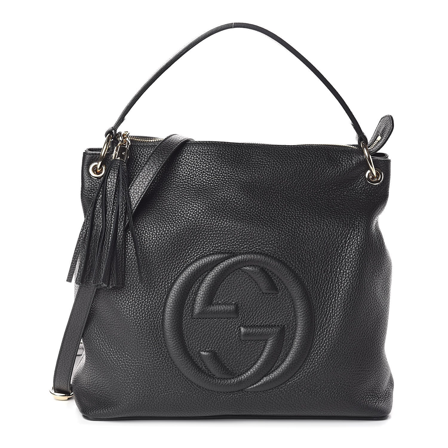 Gucci Pebbled Calfskin Large Soho Hobo Black 1 of 9